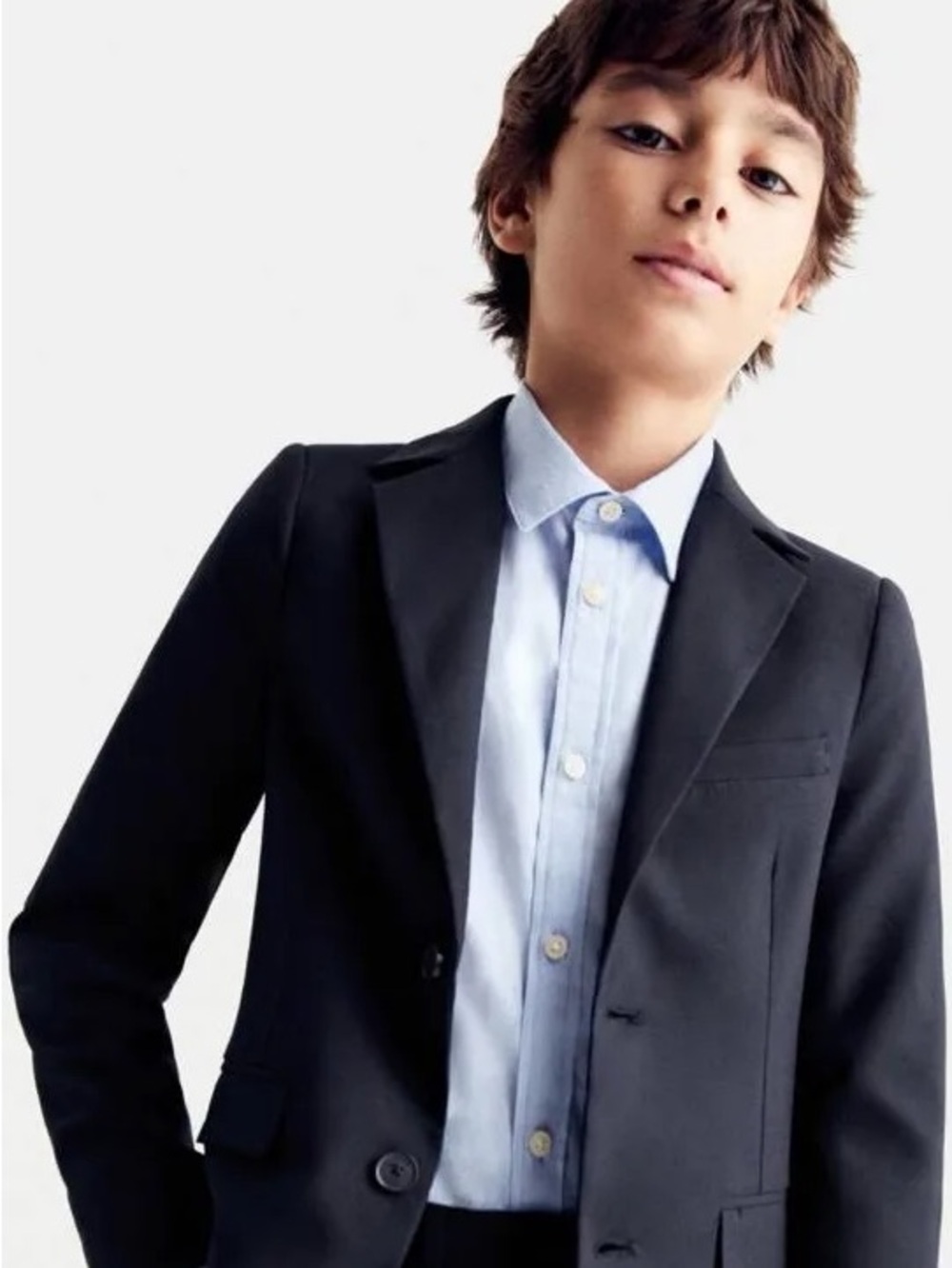 CREWCUTS Boys 12 Navy Blue Thompson Cotton Stretch Blazer Jacket